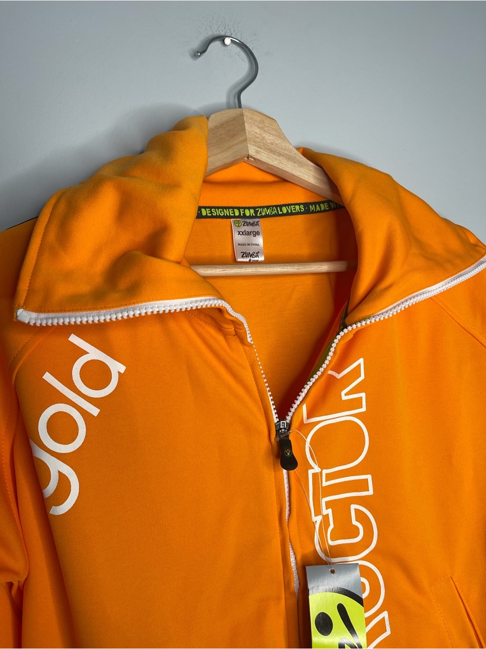 Ladies new Zumba Instructor track jacket gold orange XXl 2xl - Picture 3 of 7